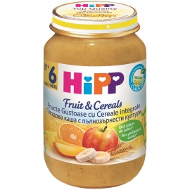 HIPP - Gustare cu Fructe&Cereale, Fructe Gustoase cu Cereale integrale, 190 g, 6+ luni
