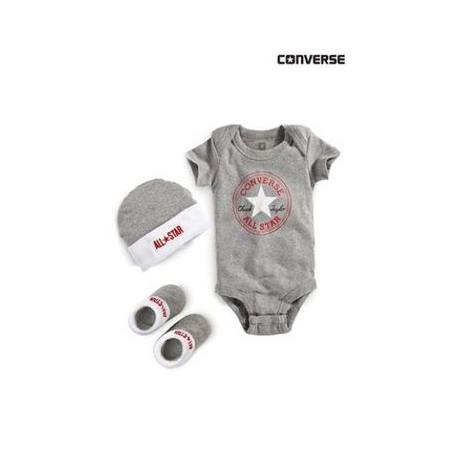 Converse - All Star Infant Set 3 piese, 0-6 luni, Alb/Gri