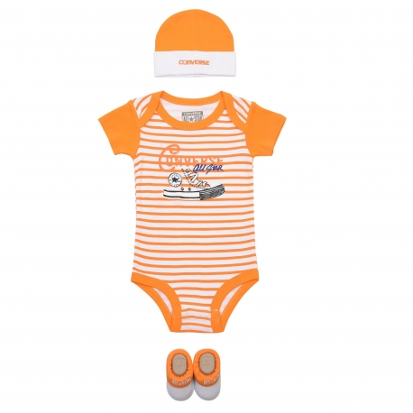 Converse - All Star Infant Set 3 piese, 0-6 luni, Mod Orange