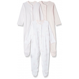 Mothercare - Pijamale body all-in-one, 3 buc, Light Pink