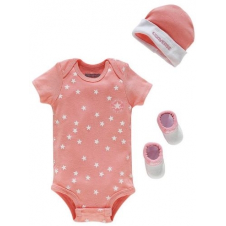 Converse - All Star Infant Set 3 piese, 0-6 luni, Pink Stars