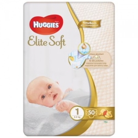 Huggies- Scutece Elite Soft 1, 2-5 kg, 50 buc