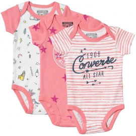Converse - All Star Infant Set 3 Body Gift, Stars&Sneakers