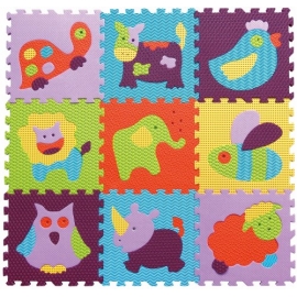 Babygreat - Covoras Puzzle Animalute Vesele 92x92 cm