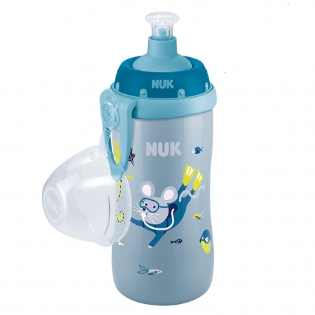NUK - Cana Junior Cup cu sistem push-pull 300ml, 3 ani+, Abastru