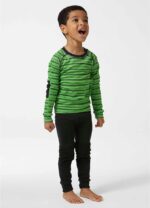 Helly Hansen - Set imbracaminte termica copii Boys K Hh Graphic Lifa Merino cu lana merinos, verde/negru - imagine 2