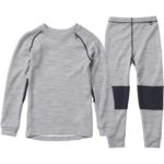 Helly Hansen - Set imbracaminte termica copii Boys K Hh Graphic Lifa Merino cu lana merinos, gri