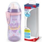 NUK - Cana cu cioc tare Kiddy Cup Night, 300ml, 12 luni+, Night/Mov Heart