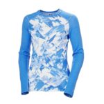 Helly Hansen - Bluza termica dama W Lifa Merino MidW cu lana merinos, Blue mountain Camo