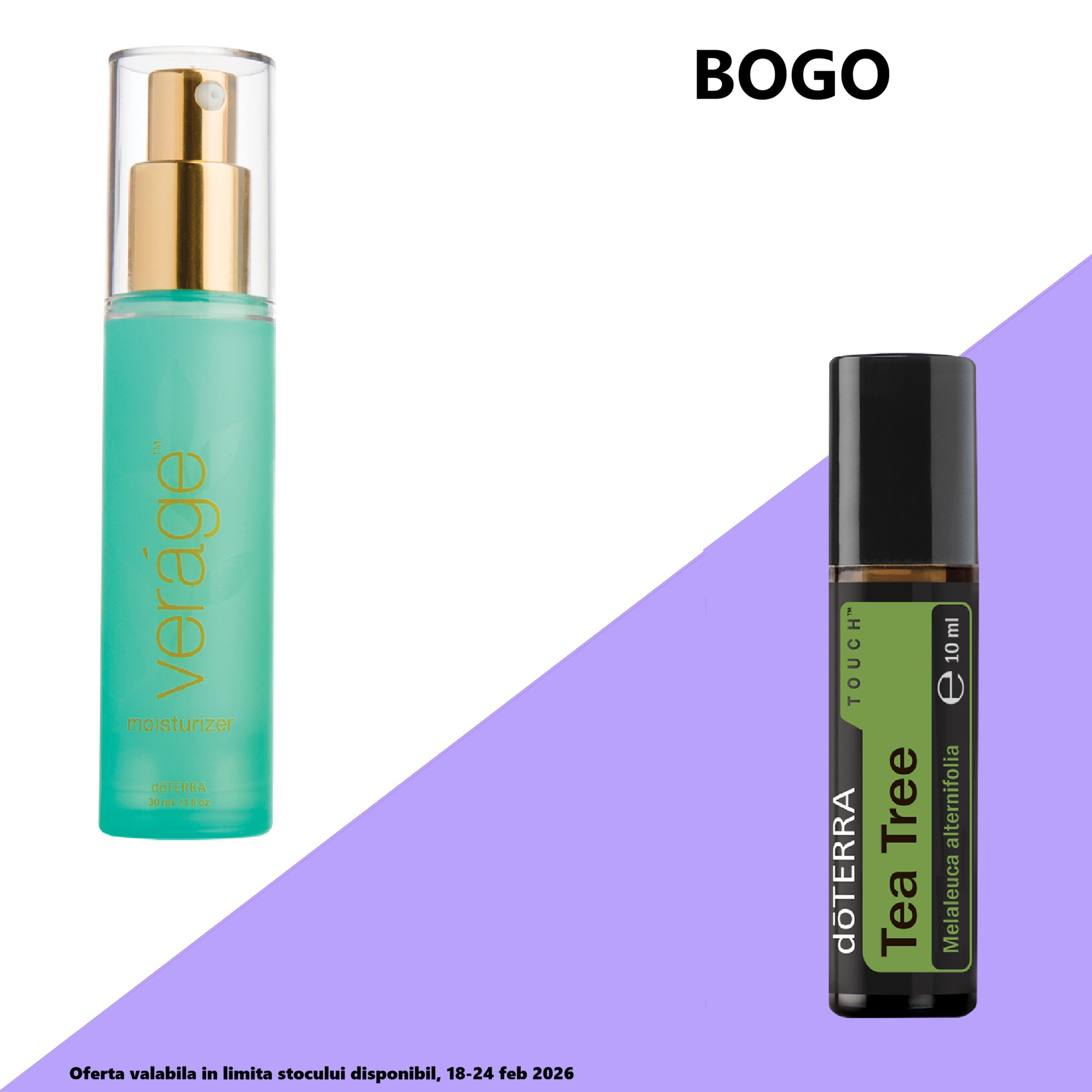 doTERRA – BOGO Cremă hidratantă Veráge + Tea Tree Touch 10 ml