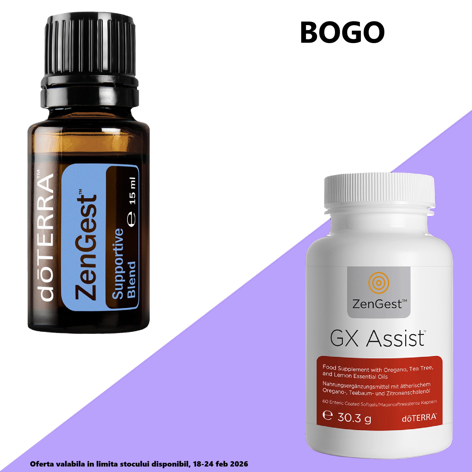 DoTERRA – BOGO ZenGest 15 ml + GX Assist